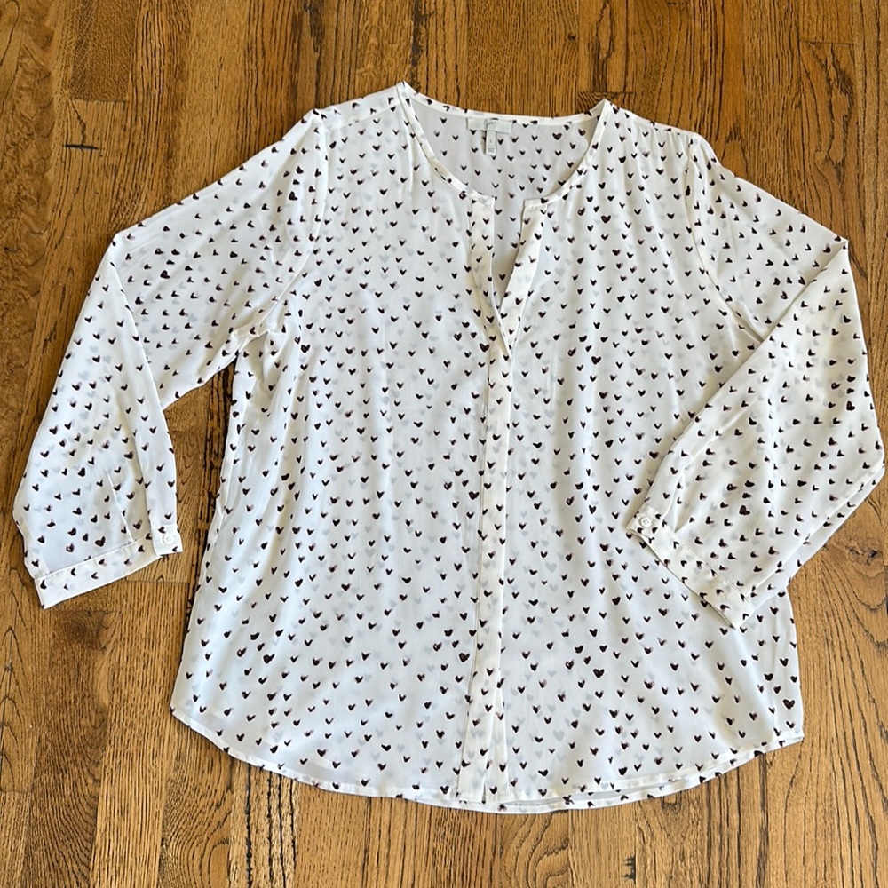 Joie LS Silk Pattern Blouse L